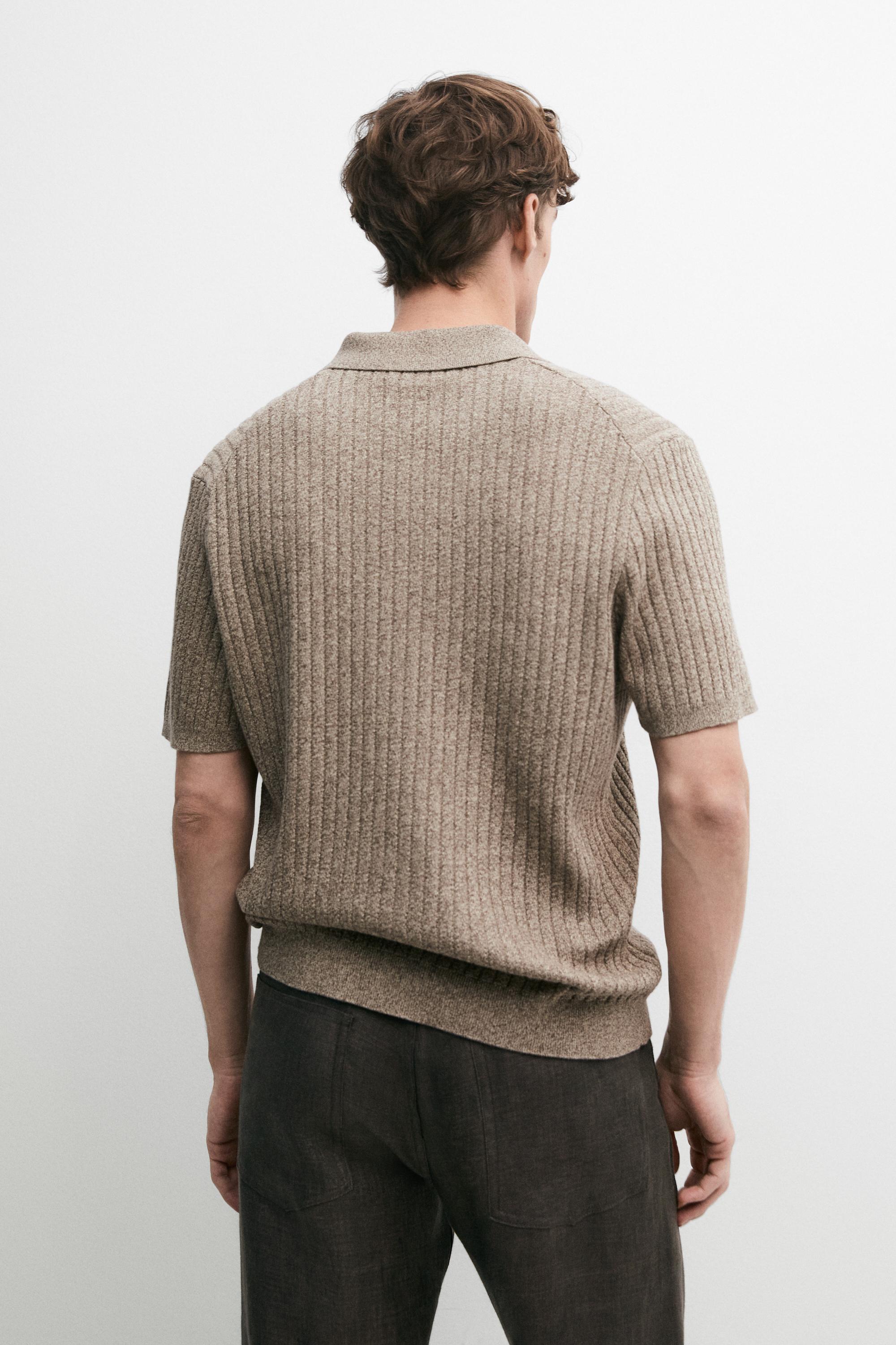 Pull en maille 100 % coton à col polo